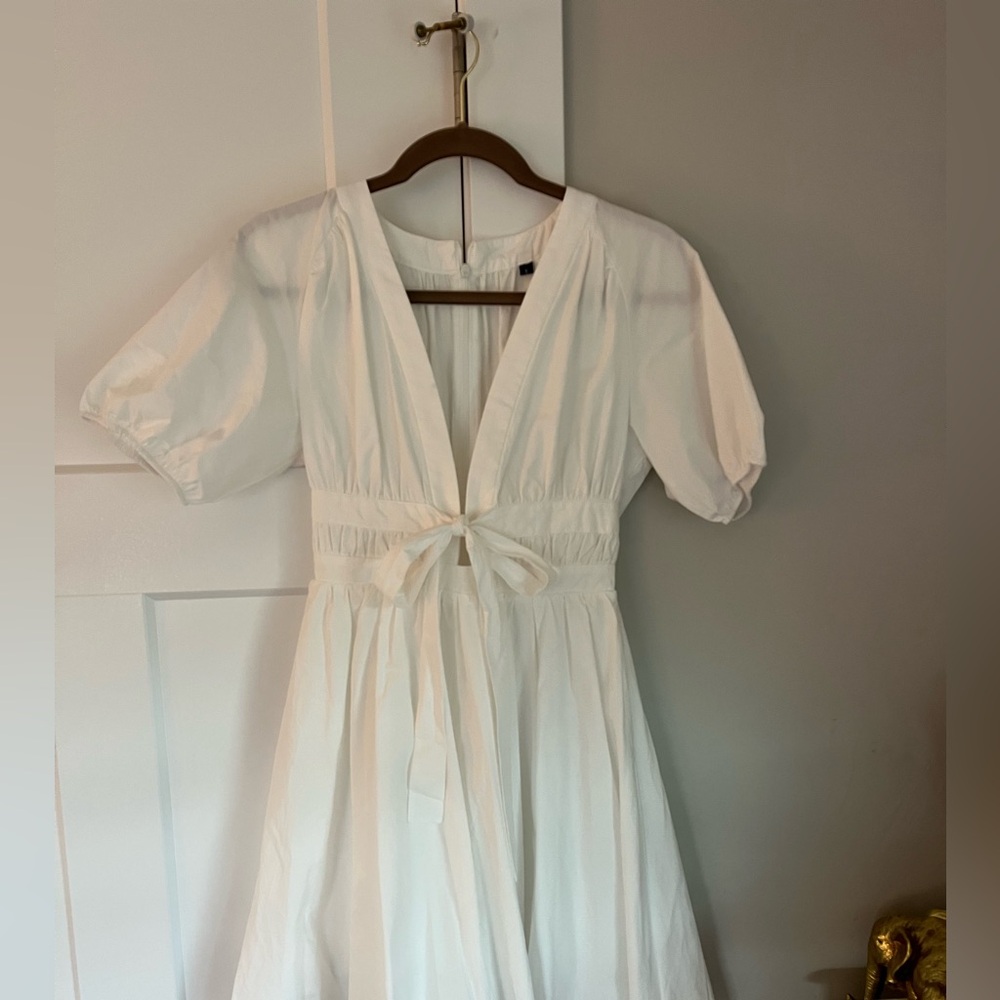 White Puff Sleeve Dress